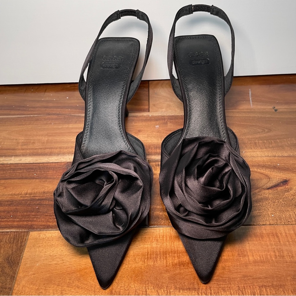 ASOS DESIGN Sia Corsage Slingback Heels